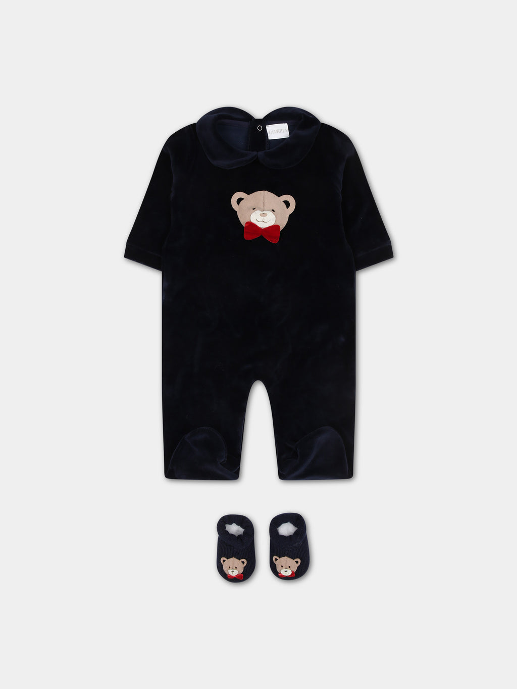 Blue set for baby boy with bear
